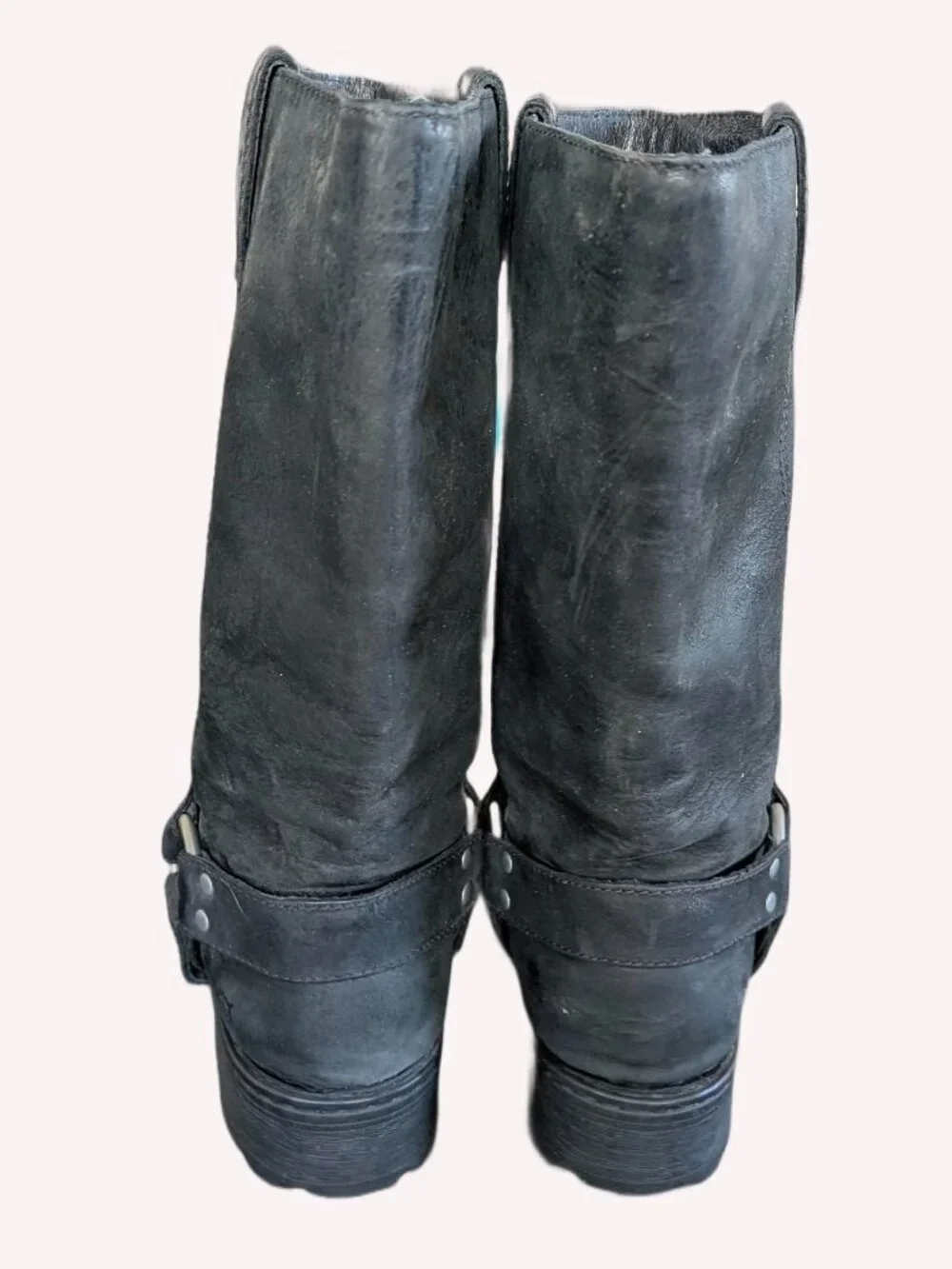 Born Black Leather Women's Pull On Motorcycle Boots - Size 8.5 - Picture 5 of 13